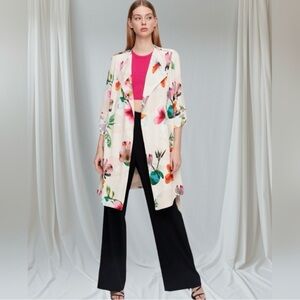 Aritzia Babaton Quincy Jacket. Floral Long coat.